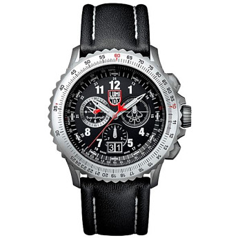 Ремень Luminox FE9240.20TI, из кожи телёнка, черный, размер 24 мм