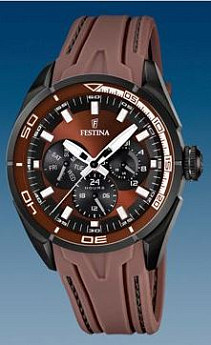Ремень Festina BC08069, из каучука, коричневый, размер 23 мм
