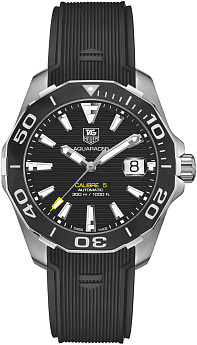 Ремень Tag Heuer FT6068, из каучука, черно-желтый