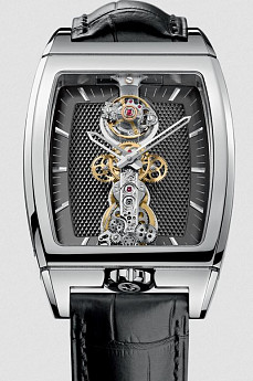 Ремень Corum 0480/00558, из кожи аллигатора, черный, размер 