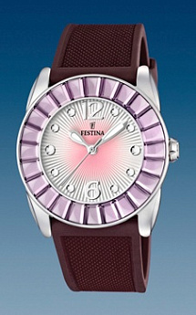 Ремень Festina BC07379, из каучука, темно-сиреневый, размер 24 мм