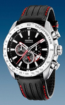 Ремень Festina BC06957, из кожи телёнка, черный, размер 25 мм