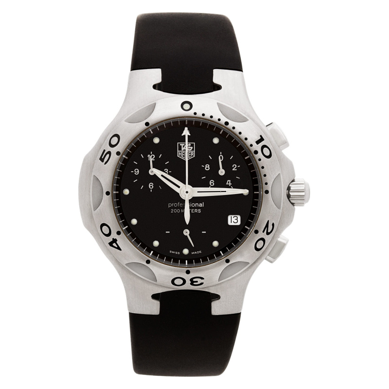 Ремень Tag Heuer FC6117, из кожи телёнка, черный