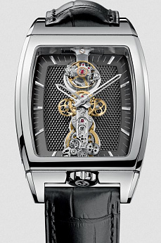 Ремень Corum 0480/00558, из кожи аллигатора, черный, размер 