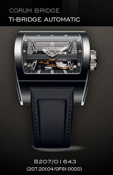 Ремешок для часов черный из кожи теленка 24/21 мм для Corum Bridge, Ti-Bridge Tourbillon
