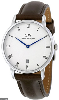 Ремень Daniel Wellington DW00200090, из кожи телёнка, коричневый, размер 19 мм