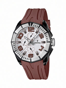 Ремень Festina BC08223, из каучука, коричневый, размер 26.85 мм