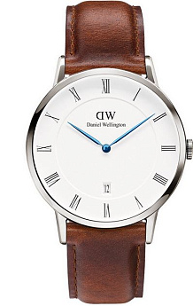 Ремень Daniel Wellington DW00200087, из кожи телёнка, коричневый, размер 19 мм