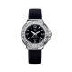Ремень Tag Heuer FC6218, из кожи телёнка и сатина, черный, размер 17/15 мм