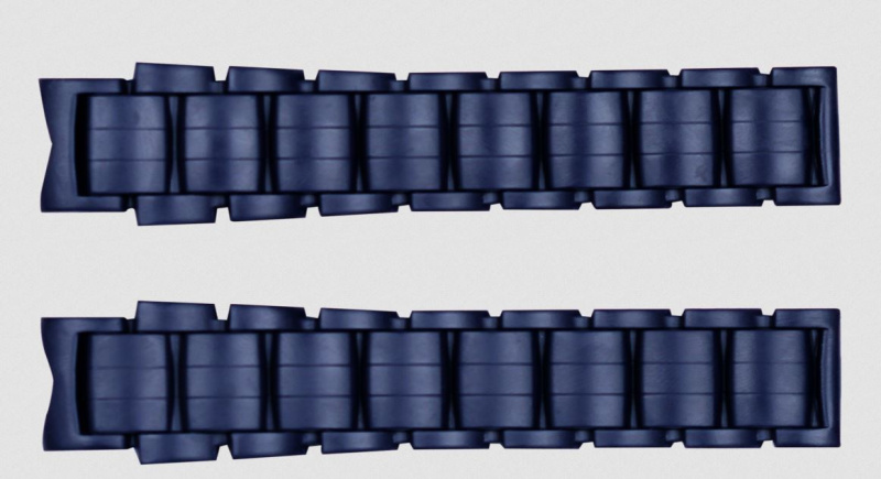 Ремень Corum 0480/90829, из каучука, синий, размер 23/20 мм