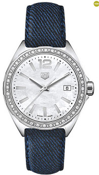 Ремень Tag Heuer FC8251, из кожи телёнка, черно-синий