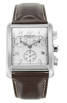 Ремень Raymond Weil SA2202-BDB-R82, из кожи телёнка, коричневый, под клипсу, размер 22 мм
