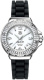 Ремень Tag Heuer FC6218, из кожи телёнка и сатина, черный, размер 17/15 мм
