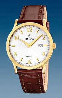 Ремень Festina BC07005, из кожи телёнка, коричневый, размер 21 мм