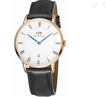Ремень Daniel Wellington DW00200084, из кожи телёнка, черный, размер 19 мм