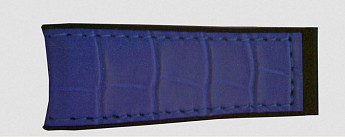 Ремень Corum 0480/90533, из кожи аллигатора, синий, размер 24/20 мм