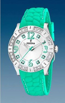 Ремень Festina BC07555, из каучука, зеленый, размер 20 мм