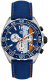 Ремень Tag Heuer BC0933, из кожи телёнка, синий, размер 21,5/20 мм