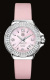 Ремень Tag Heuer FC6220, из кожи телёнка и сатина, розовый