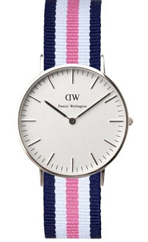 Ремень Daniel Wellington 0805DW, из нейлона, триколор, размер 18 мм