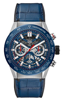 Ремень Tag Heuer FC6460, из кожи аллигатора и каучука, черно-синий