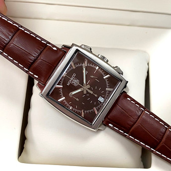 Ремень Tag Heuer FC6188, из кожи аллигатора, коричневый