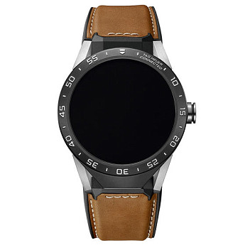 Ремень Tag Heuer FT6070, из кожи телёнка и каучука, коричневый