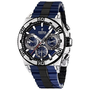 Браслет для часов FESTINA оригинал из нерж. стали и каучука синий 24 мм для часов FESTINA TOUR DE FRANCE (F16659/6 с конечными звеньями)