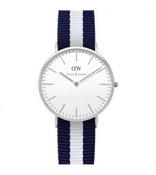 Ремень Daniel Wellington DW00200047, из нейлона, триколор, размер 18 мм