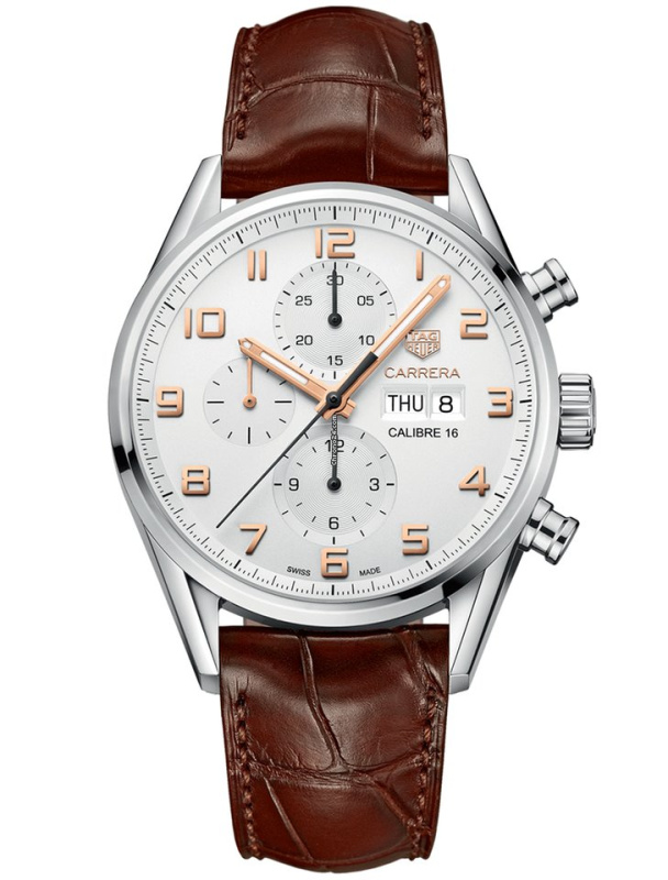 Ремень Tag Heuer FC6380, из кожи аллигатора, коричневый