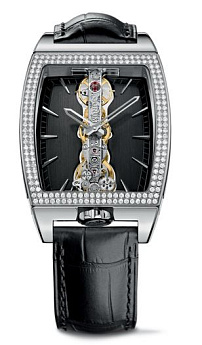 Ремень Corum 0480/00486, из кожи аллигатора, черный, размер 19/18 мм