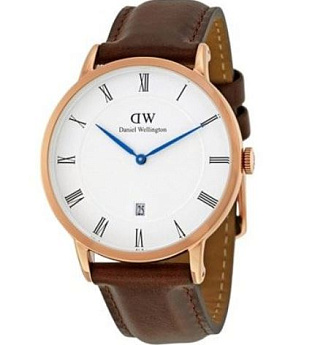 Ремень Daniel Wellington DW00200083, из кожи телёнка, коричневый, размер 19 мм