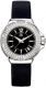 Ремень Tag Heuer FC6218, из кожи телёнка и сатина, черный, размер 17/15 мм