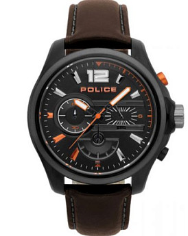 Ремень Police 03-PL.15403JSBU/02, из кожи телёнка, коричневый, размер 