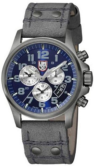 Ремень Luminox FE1880.80H.80RI, из кожи телёнка, серый, размер 26 мм