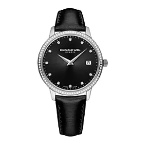 Ремень Raymond Weil SH1601-5388B-C-2, из кожи телёнка и ткани, черный, размер 16 мм