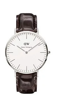 Ремень Daniel Wellington DW00200055, из кожи телёнка, коричневый, размер 18 мм