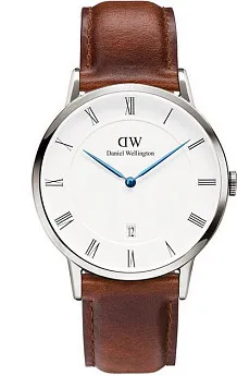 Ремень Daniel Wellington DW00200087, из кожи телёнка, коричневый, размер 19 мм