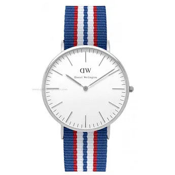 Ремень Daniel Wellington 0413DW, из нейлона, триколор, размер 20 мм
