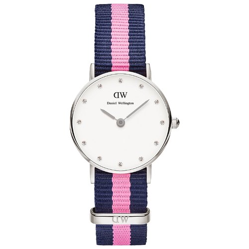 Ремень Daniel Wellington 1062DW, из нейлона, сине-розовый, размер 17 мм