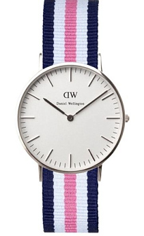 Ремень Daniel Wellington 0805DW, из нейлона, триколор, размер 18 мм