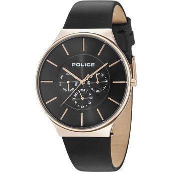 Ремень Police 03-PL.15044JSR/02, из кожи телёнка, черный, размер