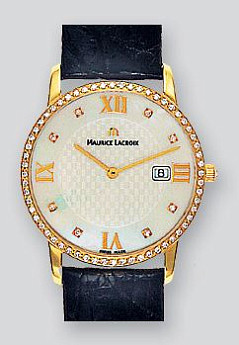 Ремень Maurice Lacroix ML550-000065, из кожи крокодила, черный, размер